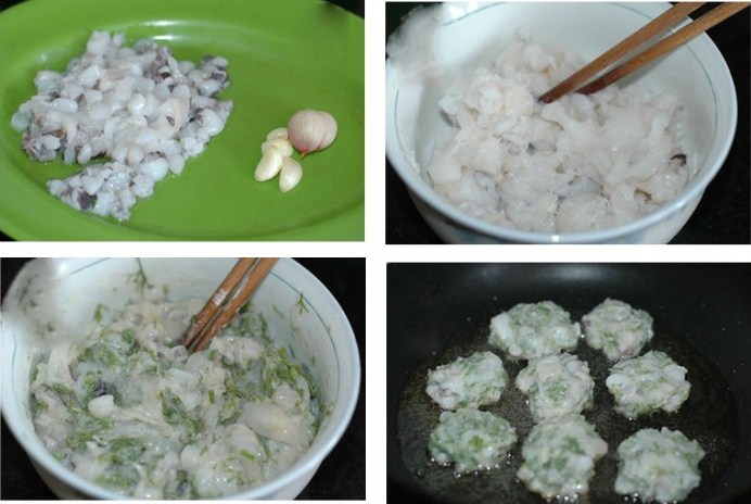 Cách làm chả mực chiên thơm ngon 3 lam cha muc chien