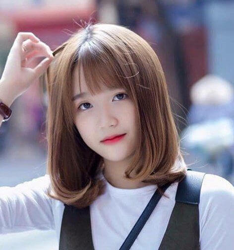 Kiểu tóc ép ngắn ngang vai cụp đuôi 2
