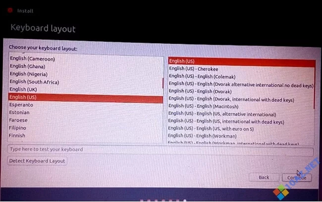 Hướng dẫn cài Ubuntu song song Win 10 chỉ vài bước 15 Ngôn ngữ bàn phím