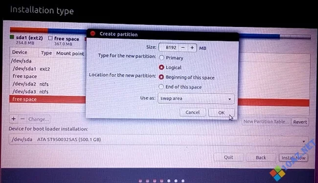 Hướng dẫn cài Ubuntu song song Win 10 chỉ vài bước 11 Điền thông số